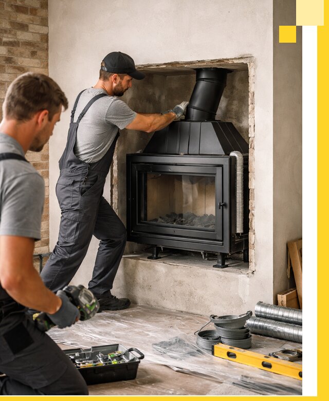Установка каминных топок в Махачкале: монтаж, подключение
