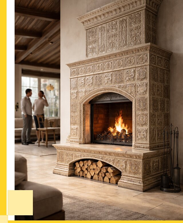 Купить изразцовый камин в Махачкале от 258875 р. | ЭриданМхч