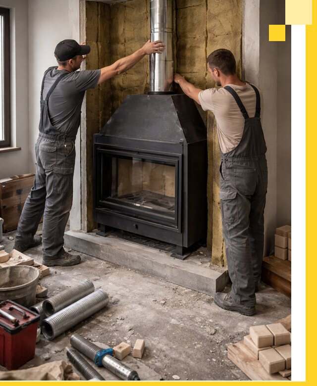 Изготовление и монтаж закрытых каминов в Махачкале под ключ