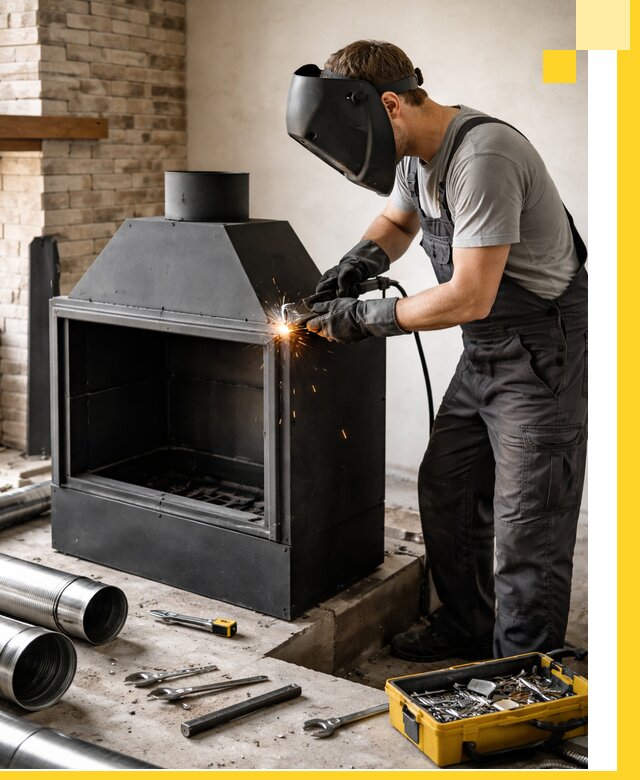 Продажа и установка металлических каминов в Махачкале под ключ