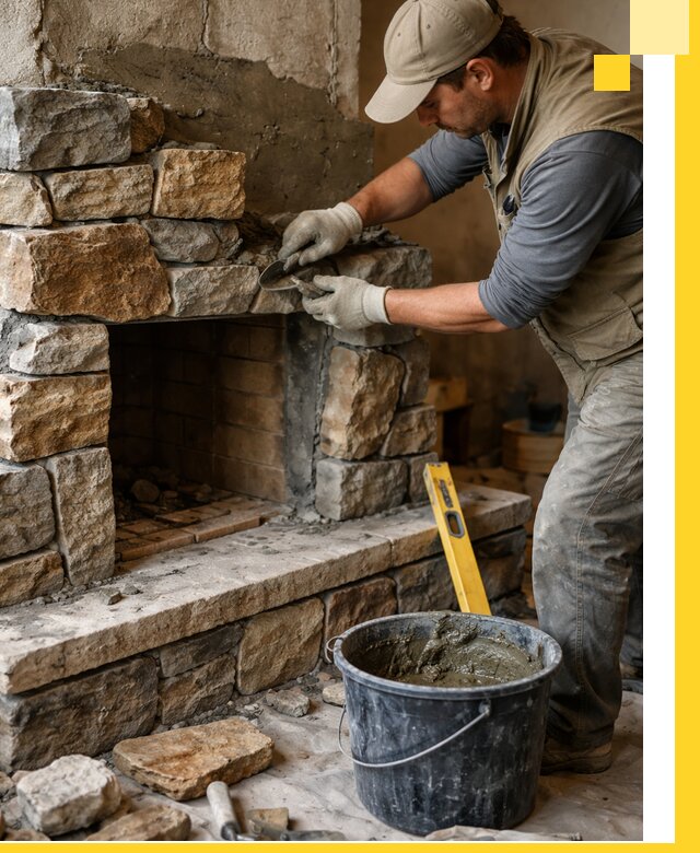 Изготовление и установка каменных каминов под ключ в Махачкале