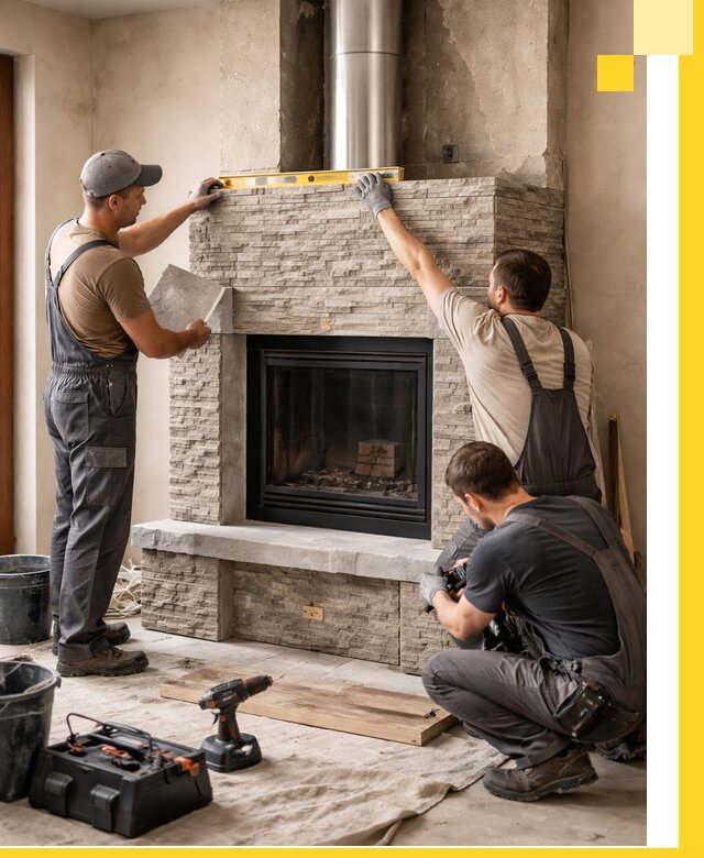 Профессиональный монтаж каминов под ключ в Махачкале для дома