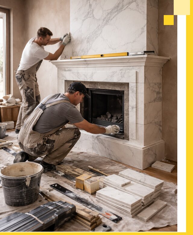 Отделка каминов в Махачкале качественные облицовочные работы