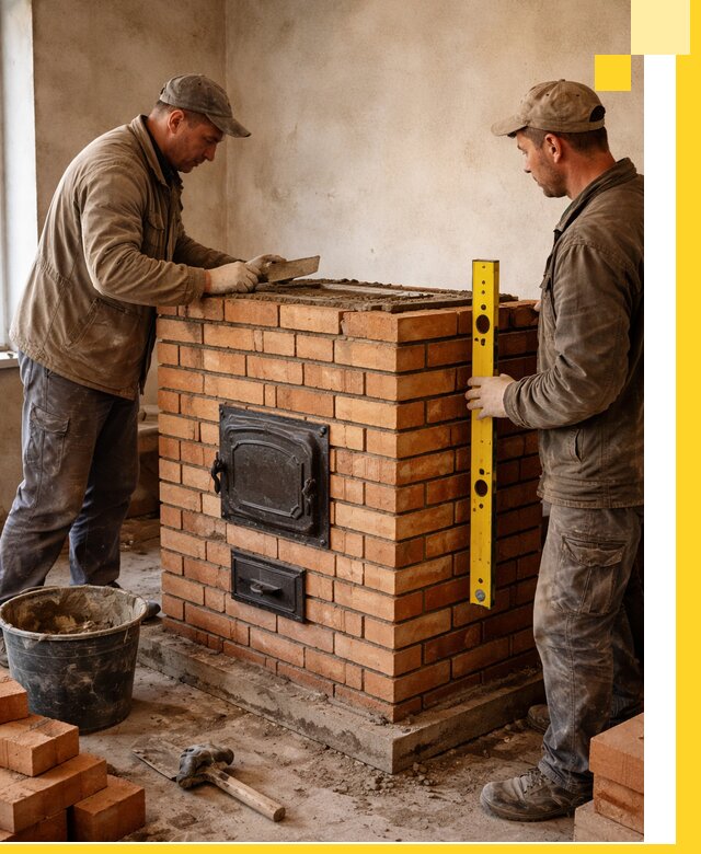 Отопительные печи под ключ в Махачкале, установка и сборка