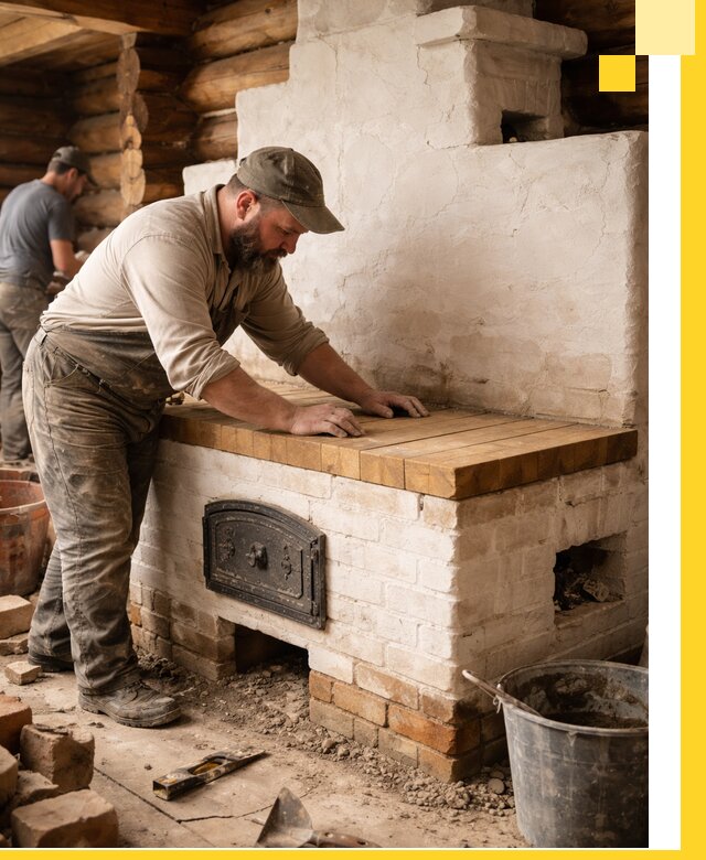 Проектирование и установка русской печи с лежанкой в Махачкале