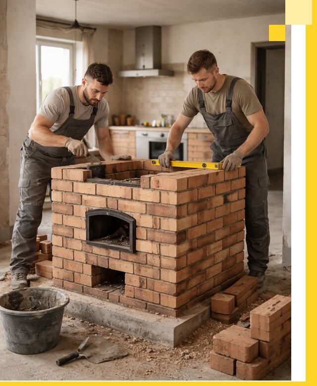 Установка и монтаж печей в частном доме в Махачкале под ключ