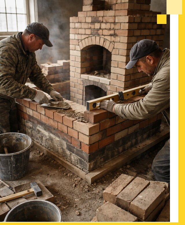 Изготовление и монтаж печей и каминов из кирпича в Махачкале