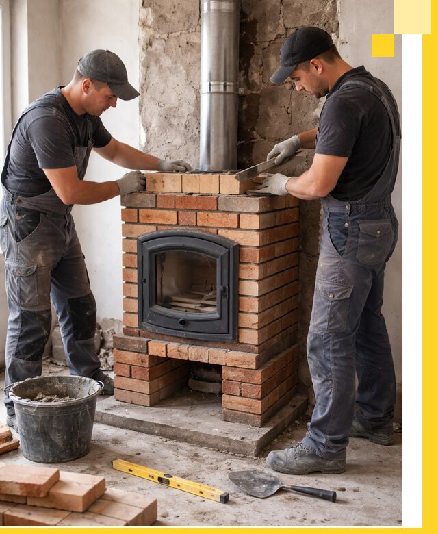 Монтаж печи камина под ключ в Махачкале с гарантией и пусконаладкой