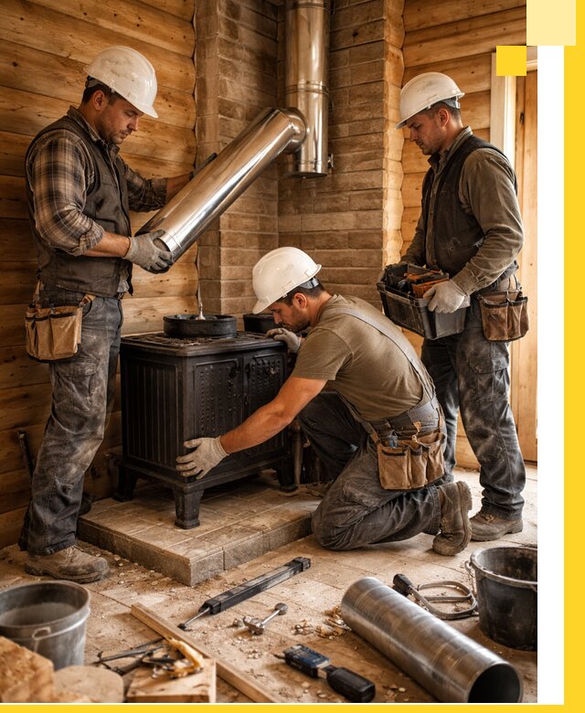 Профессиональный монтаж банных печей и дымоходов в Махачкале