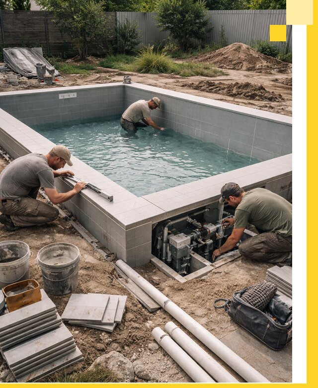 Строительство и монтаж бассейнов для дачи под ключ в Махачкале