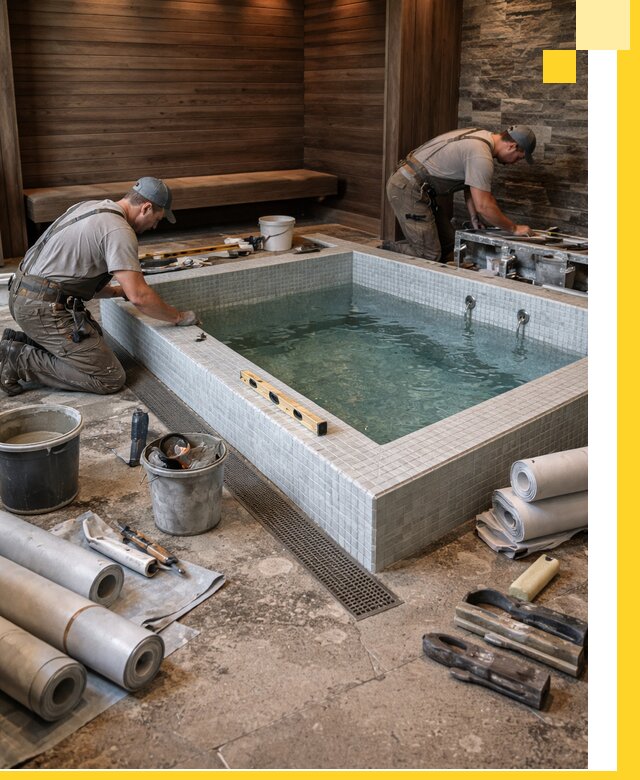 Установка и строительство бассейнов для сауны в Махачкале