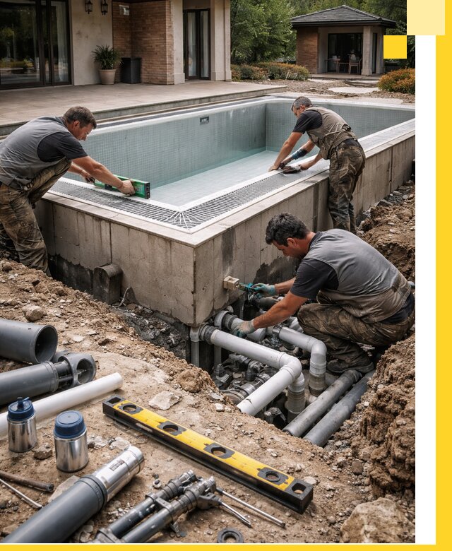 Строительство переливных бассейнов в Махачкале под ключ