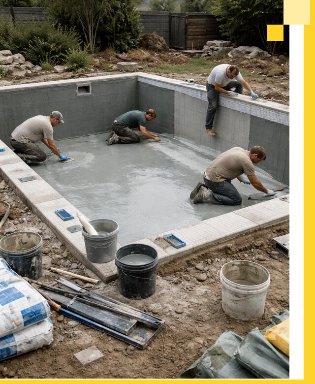 Изготовление и монтаж чаши бассейна под ключ в Махачкале