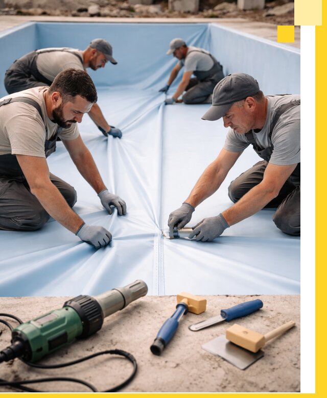 ПВХ пленка для бассейнов с монтажом и гарантией в Махачкале