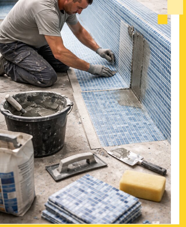 Укладка и ремонт мозаики для бассейнов под ключ в Махачкале