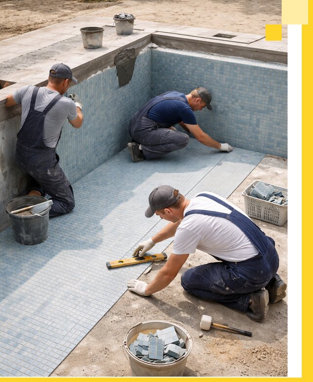 Укладка и установка плитки для бассейнов под ключ в Махачкале