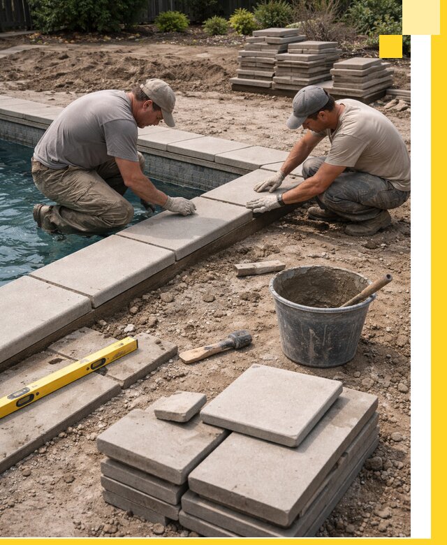 Установка и изготовление копингового камня для бассейнов в Махачкале