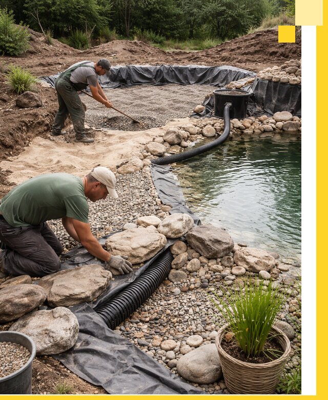 Строительство природных бассейнов и озер в Махачкале под ключ