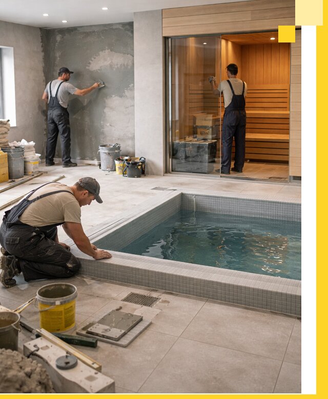 Проектирование и строительство сауны с бассейном в Махачкале