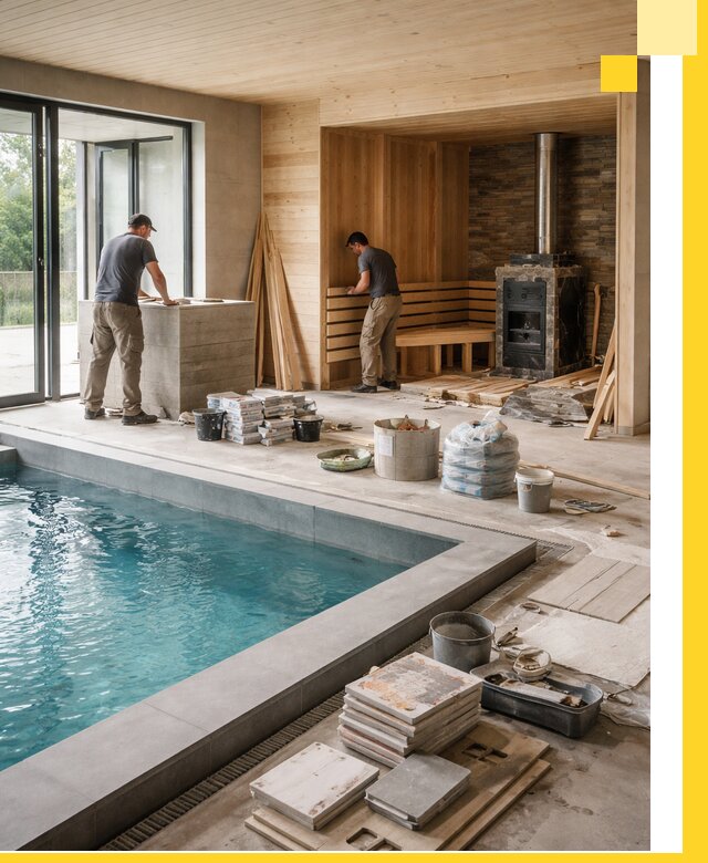 Проектирование и строительство бань с бассейном в Махачкале