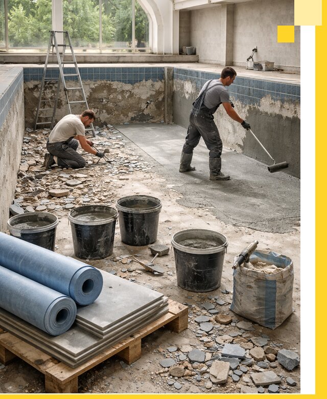 Реконструкция бассейнов в Махачкале: ремонт, гидроизоляция