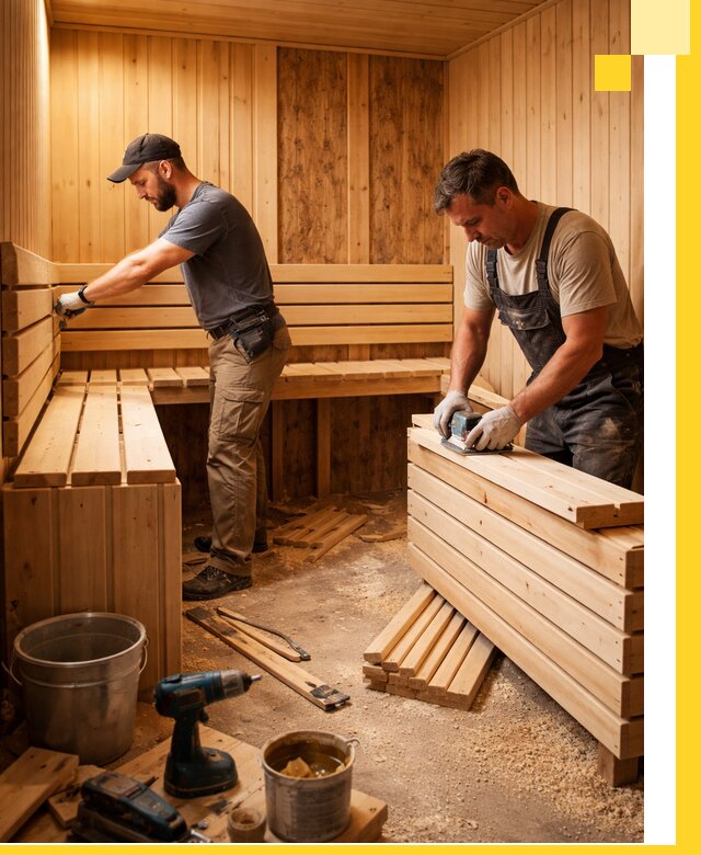 Профессиональный комплексный ремонт саун под ключ в Махачкале