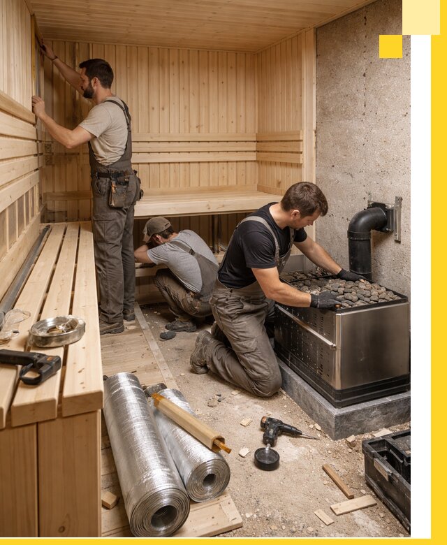 Индивидуальные сауны на заказ в Махачкале под ключ, проект и монтаж