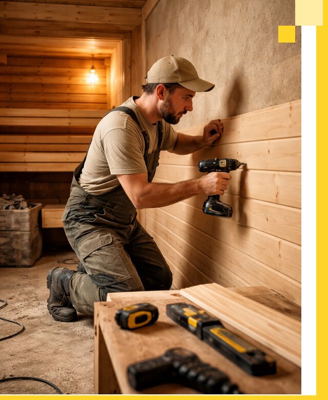 Профессиональная внутренняя отделка бани в Махачкале под ключ