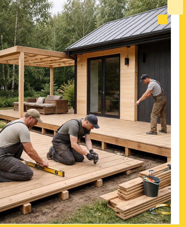 Строительство бань с террасой и бассейном под ключ в Махачкале