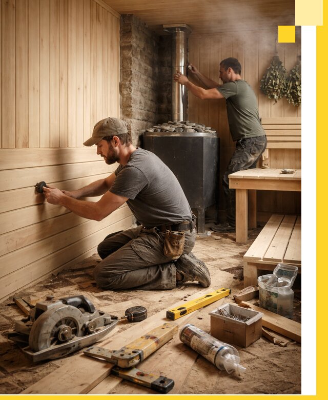 Полное строительство и оснащение парных под ключ в Махачкале