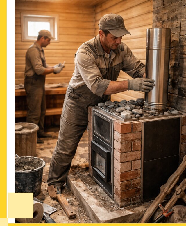 Монтаж печи в бане под ключ в Махачкале от 20710 р. | ЭриданМхч