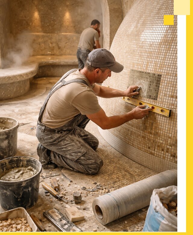 Хамам под ключ в Махачкале: проектирование, строительство, отделка