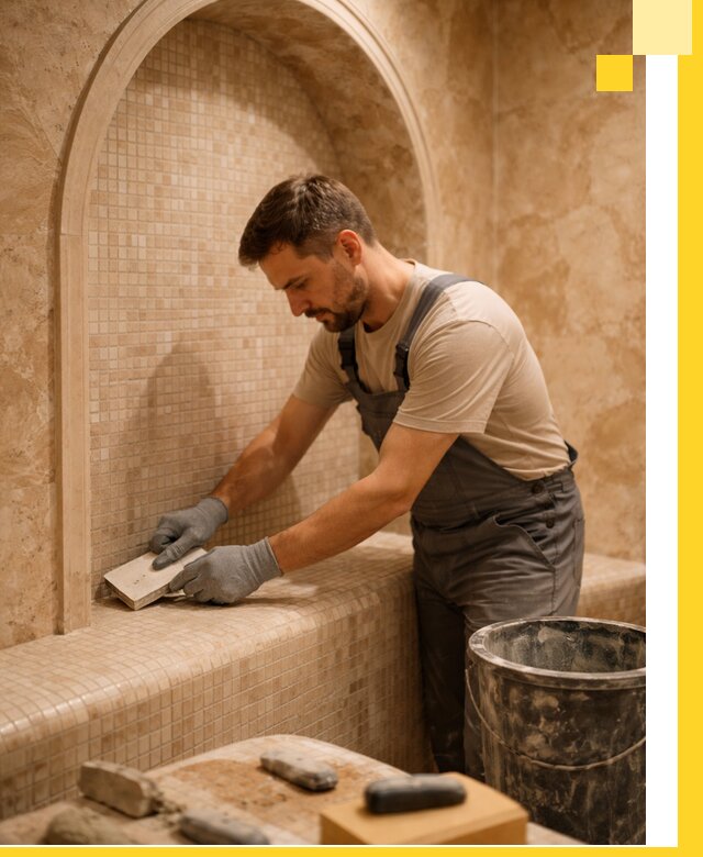 Профессиональная отделка хамамов с мозаикой под ключ в Махачкале