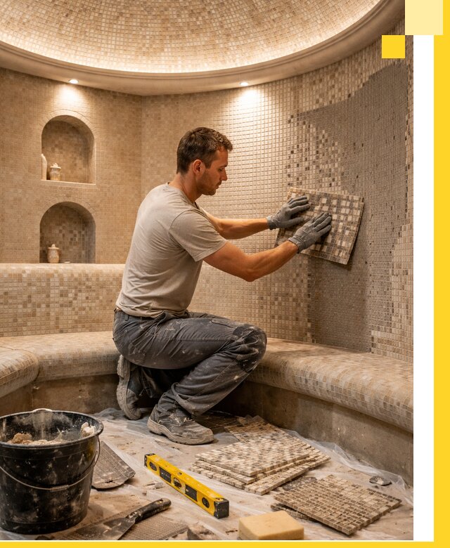 Устройство и монтаж домашнего хамама под ключ в Махачкале