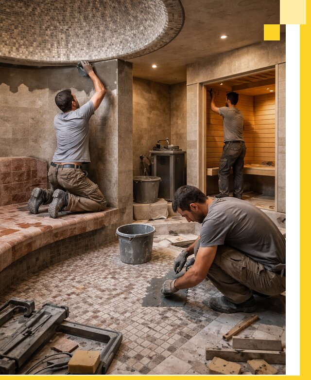 Проект и строительство хамама бани и сауны под ключ в Махачкале